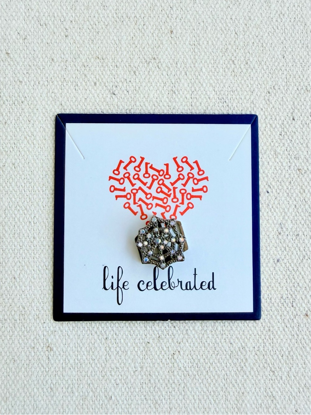 *Spider Web Charm* KEEP COLLECTIVE Retired Hematite Halloween